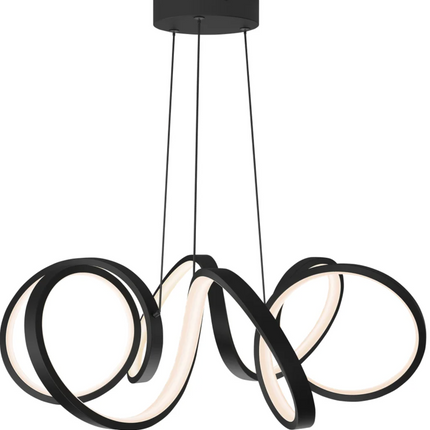 Artika Swirl Ribbon Pendant Light-BLACK