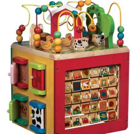 Farm-Themed Wooden Activity Center