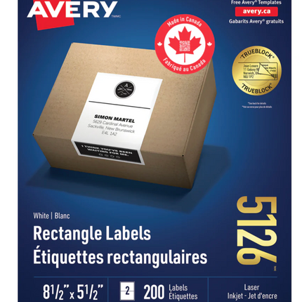 Avery White Rectangle Labels