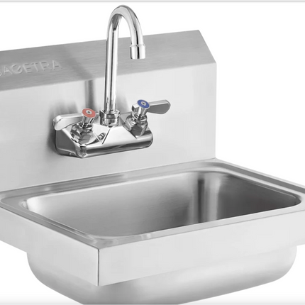 Sagetra Wall-Mounted Single Basin Hand Sink 20 Gauge Stainless Steel