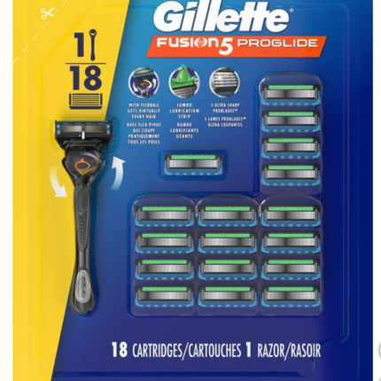 Gillette Fusion5 Proglide Razor + 17 Cartridges