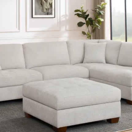Thomasville Miles Right-hand Facing 3-piece Fabric Sectional with Storage Ottoman