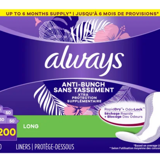 Always Pantiliner 200 Ct OPEN