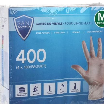 Sani Guard vinyl gloves 4 x 100 OPENED