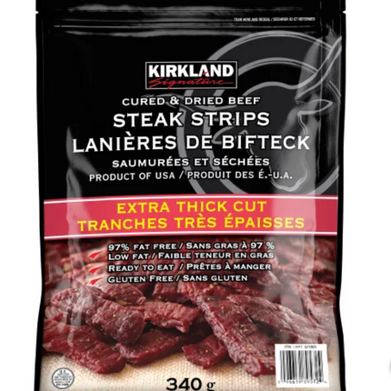 KS Extra Thick Steak Strips, 340 g