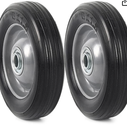 AR-PRO 6” x 1.5” Flat Free Solid Rubber Wheel