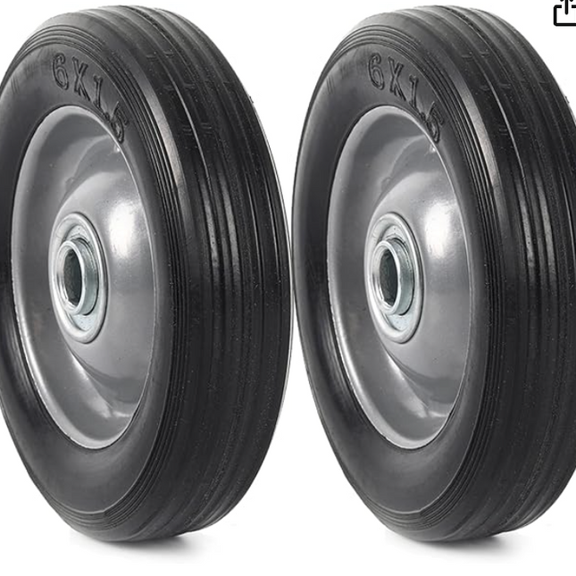 AR-PRO 6” x 1.5” Flat Free Solid Rubber Wheel