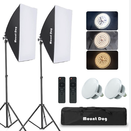 MOUNTDOG Softbox Lighting Kit 1 remote