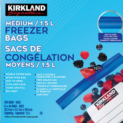 KS Medium Freezer Bags, 264-count