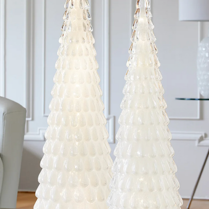 LED Glass Christmas Trees, Set of 2