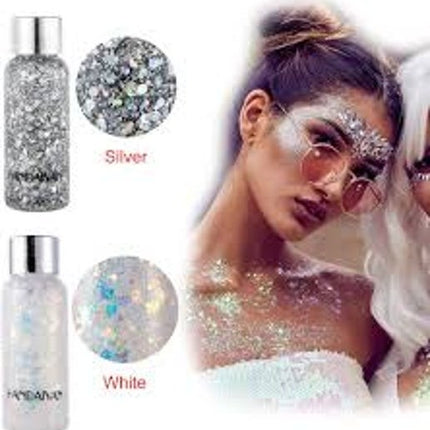 Milemei Body, Face Glitter White/Silver 2x50ml