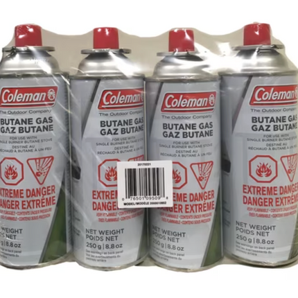Coleman Butane Canisters 8.8 oz (250 g), 3-4 Pack