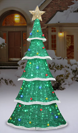 8ft (2.4m) Indoor / Outdoor Glitter String Christmas Tree...
