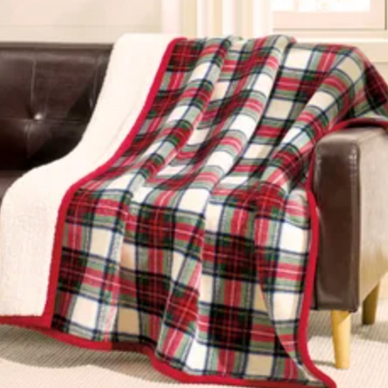 Tommy Hilfiger Luxe Plush Sherpa Throw