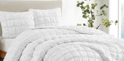 BHF Laurel 3-Piece Puff Comforter Set KING USED