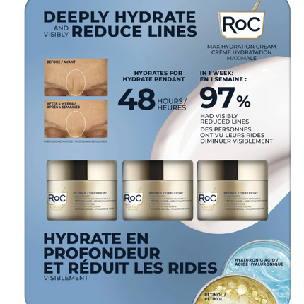 Roc Daily Moisturizing Cream, 3 x 50 ml OPEN