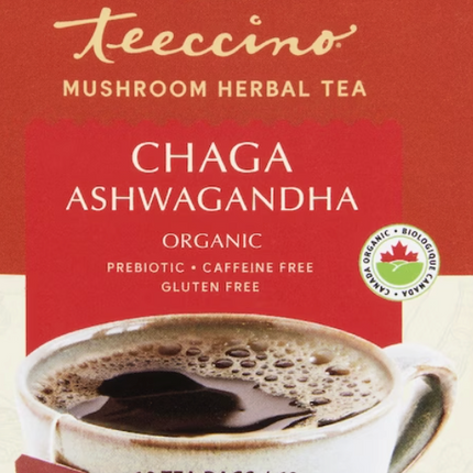 Teeccino Mushroom Herbal Tea Chaga Ashwagandha Organic - 60 g |