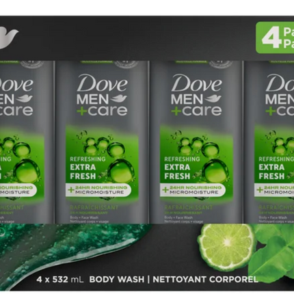 Dove Men+Care Body and Face Wash, 3 x 532 ml