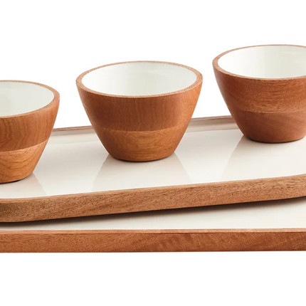 Safdie Enameled Wood Serving Set, 5-pieces