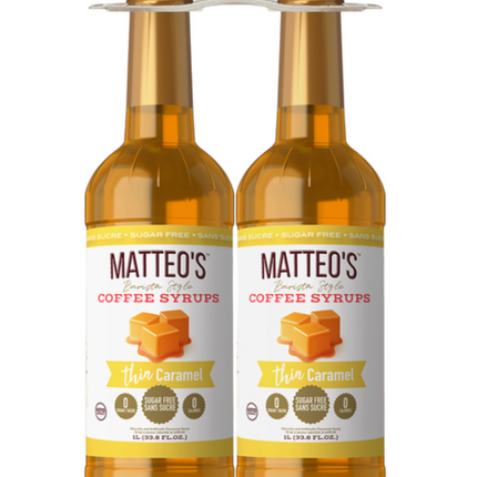 Matteo's Caramel Flavoured Coffee Syrup 2 x 1L