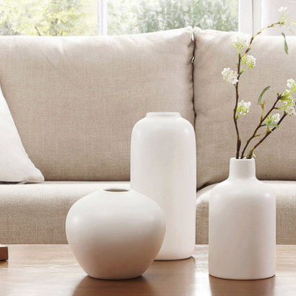 Handcrafted Stoneware Vases Set of 3