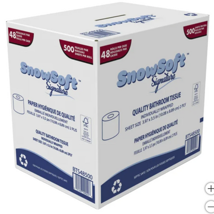 Snowsoft Bathroom Tissue, 39-30 × 500 Sheets