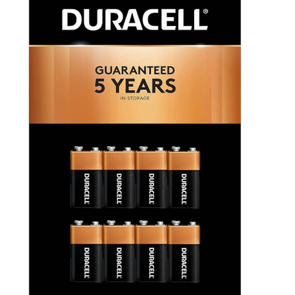 Duracell 9V Alkaline Batteries 6-8 Count