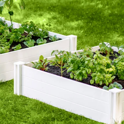 4 ft. x 4 ft. White Vinyl Raised Garden Bed 2-pack