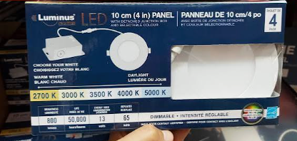 Luminus LED Panel with Integrated Junction Box. 4-pack
