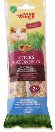 Living World Guinea Pig Sticks Honey 2pk 112g