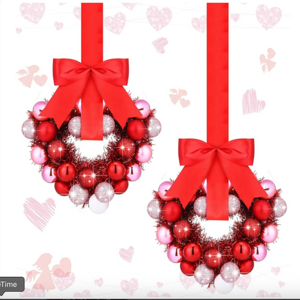 Mini Valentines Day Heart Shaped Wreaths 2PK