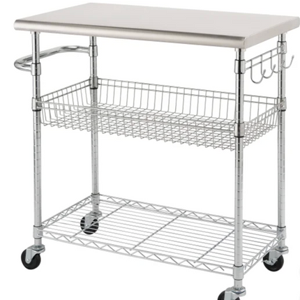 Trinity Stainless Steel Kitchen Cart 86.4cm (34in)