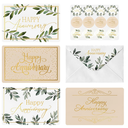 36 Pack 4 styles Happy Anniversary Greeting Cards 4x6