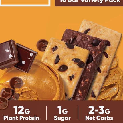 IQBAR Protein Bar Variety Pack, 15-18 x 45 g