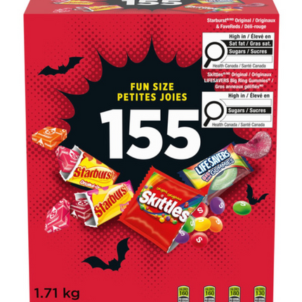 Mars Skittles/Starburst/Lifesaver, 155 count