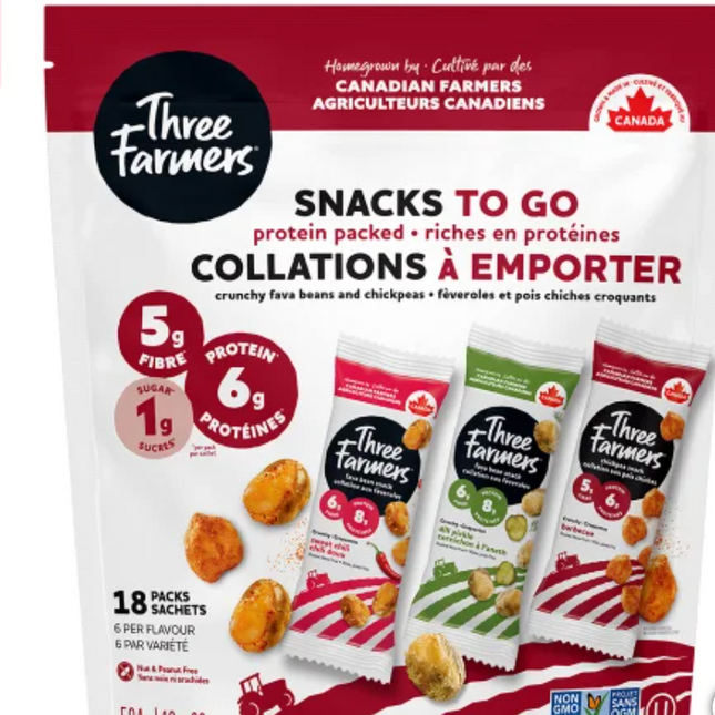 Three Farmers Chickpeas Snack Packs 14-18x 28g
