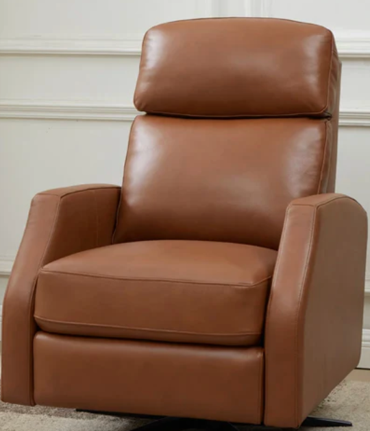 Top-grain Leather Swivel Pushback Recliner