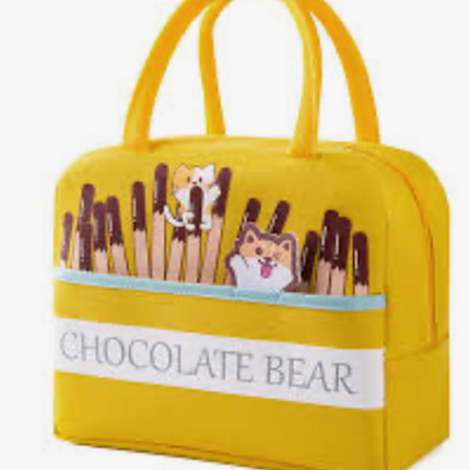 Insulated Lunch Bag Reusable Tote Large Capacity Lunch Box-Yellow
