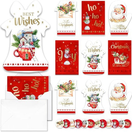 Alupssuc Boxed Christmas Postcards Set with Envelopes 24pcs