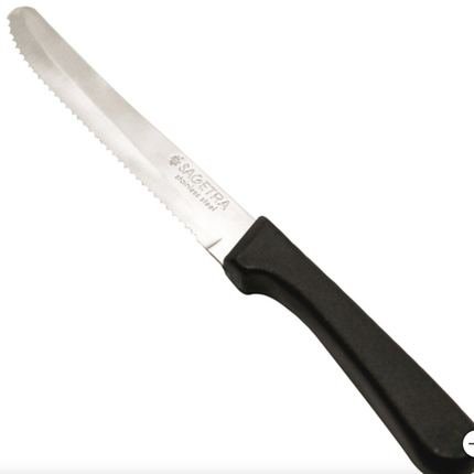 Sagetra 12 cm (4¾ in) Stanless-steel Steak Knives with Plastic Handles Pack of 9