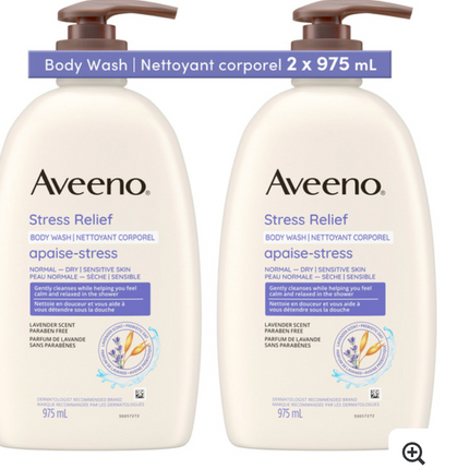 Aveeno Stress Relief Body Wash 2 x 975mL