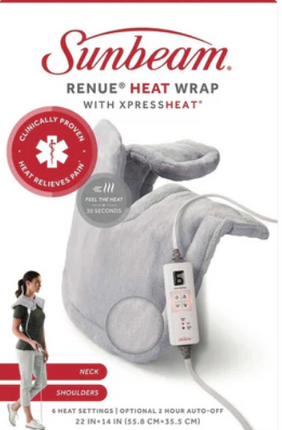 Sunbeam Renue Neck & Shoulder Heat Wrap USED