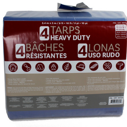 Heavy Duty Tarps - 3-4 pack