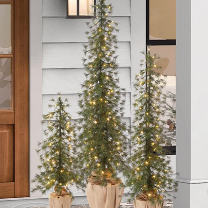 Holiday Alpine Trees with LED lights - Set of 3 USED