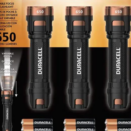 Duracell DUREBEAM ULTRA Variable Focus LED Flashlight is 650 lumens 3pk