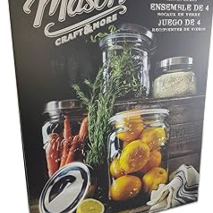Mason Craft & More 4 Piece Large Canister/Jar Set