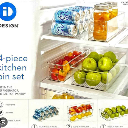 iDesign Kitchen Bins BPA-Free Plastic Set of 4