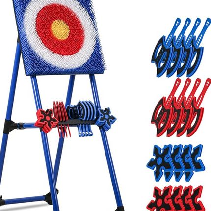 8-Piece Axe Throwing Set with Adjustable Bristle Target