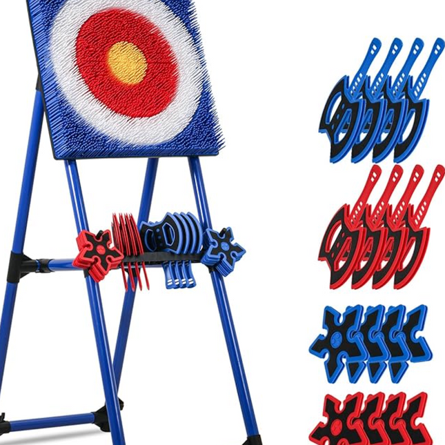 8-Piece Axe Throwing Set with Adjustable Bristle Target