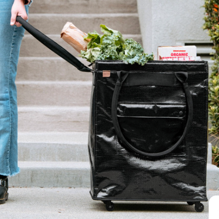 CleverMade Foldable Tote Bag on Wheels. DAMAGED